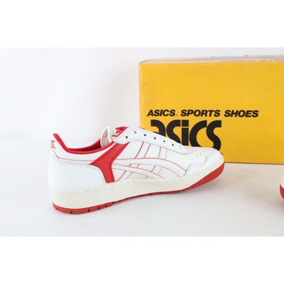 NOS Vintage 90s Asics Mens Size 7 Spell Out Outrage Lo Sneakers Shoes White Red main image 9